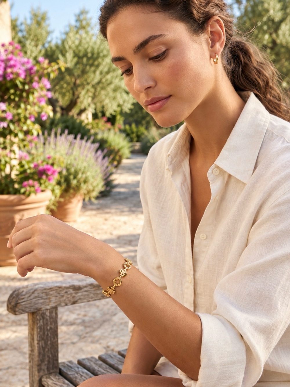 NEW Tory Burch Kira Multi-Motif Cuff Bracelet in Gold